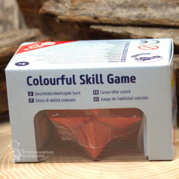 Geschicklichkeitsspiel Holz mit Spitzen rot