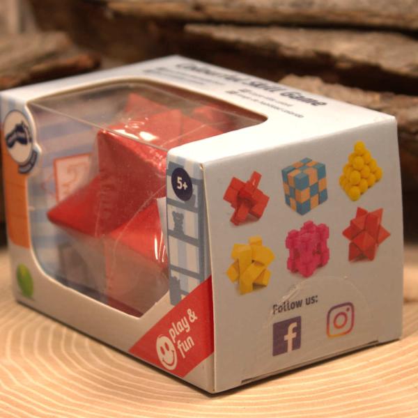 Geschicklichkeitsspiel Holz mit Spitzen rot