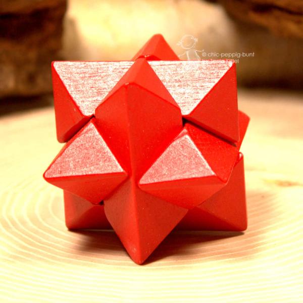 Geschicklichkeitsspiel Holz mit Spitzen rot