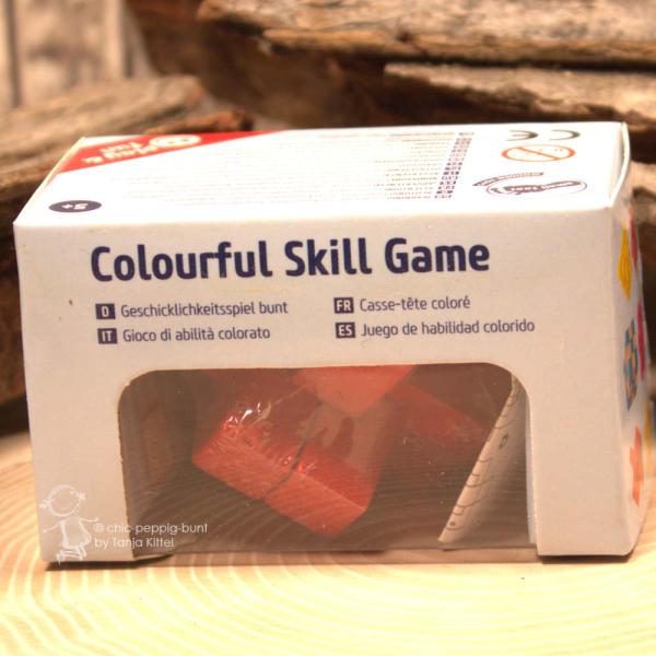 Geschicklichkeitsspiel Holz mit rote Balken