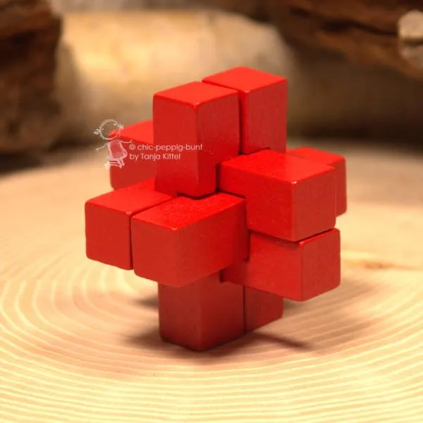 Geschicklichkeitsspiel Holz mit rote Balken - geschicklichkeitsspiel rot holz staebe