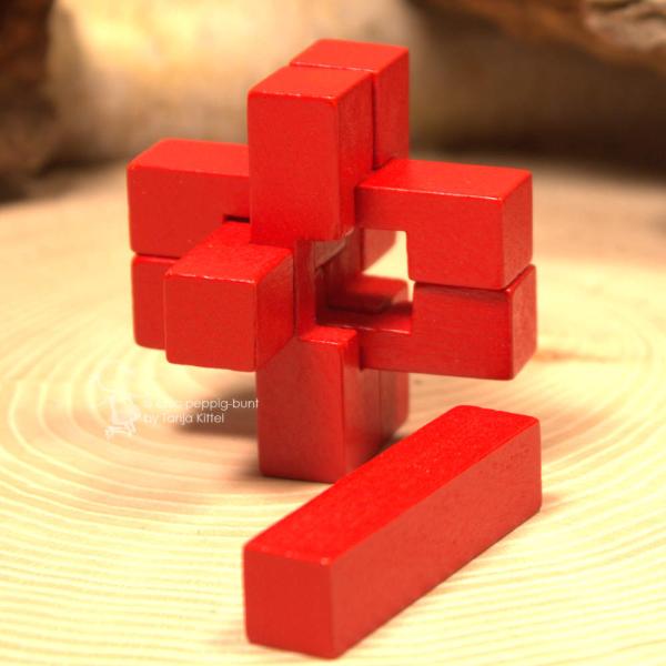 Geschicklichkeitsspiel Holz mit rote Balken