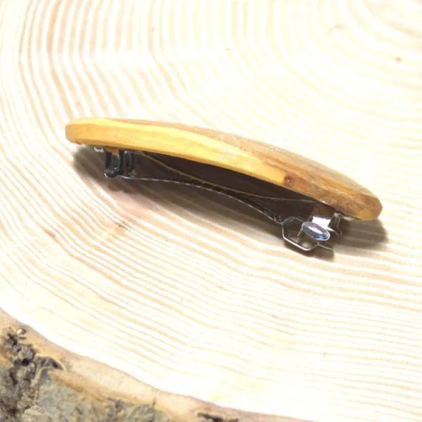Holz Haarspange klein aus Pflaumenholz - haarspange holz haarklammer klein Pflaume oval