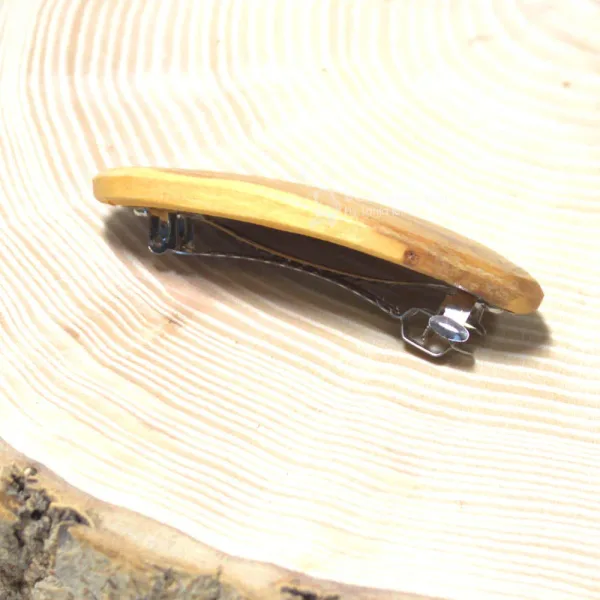 Holz Haarspange klein aus Pflaumenholz - haarspange holz haarklammer klein Pflaume oval