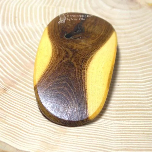 Haarspange Holz Goldregen klein - haarspange holz haarklammer mittelgross goldregen oval