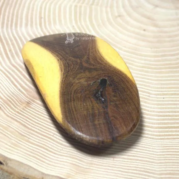 Haarspange Holz Goldregen klein - haarspange holz haarklammer mittelgross goldregen oval