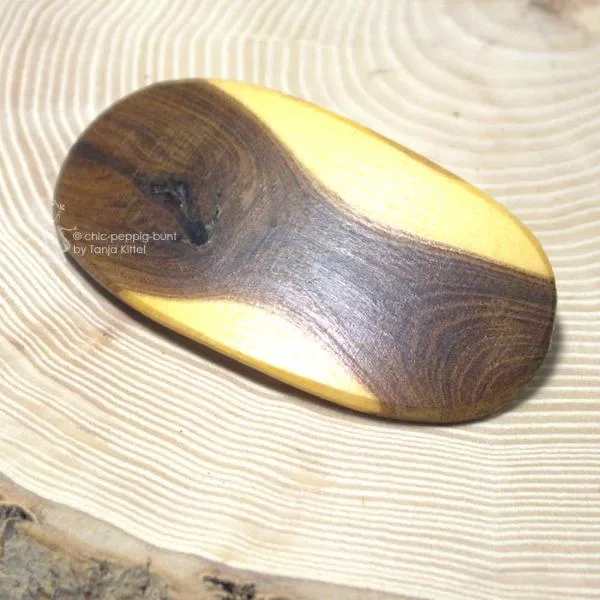 Haarspange Holz Goldregen klein - haarspange holz haarklammer mittelgross goldregen oval