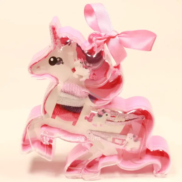 Magischer Einhorn-Frisier-Zauber: Haaraccessoires-Set in Geschenkbox - haarspange kinder einhorn haargummi ring set rosa box