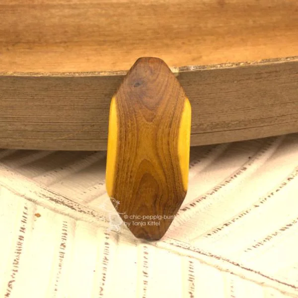 Holz Haarspange klein aus Goldregen - haarspange klein holz braun goldregen