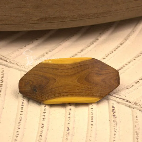 Holz Haarspange klein aus Goldregen - haarspange klein holz braun goldregen