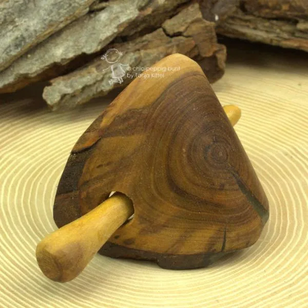 mittelgroße echt Holz Dutt Haarspange - haarspange mittelgross gebogen holz pflaume braun