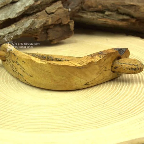 mittelgroße echt Holz Dutt Haarspange - Birke hell - haarspange mittelgross gebogen schmal holz birke hell