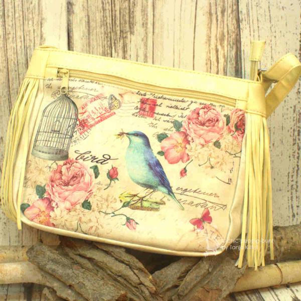 kleine Handtasche mit Vogel kleine Handtasche mit Vogel