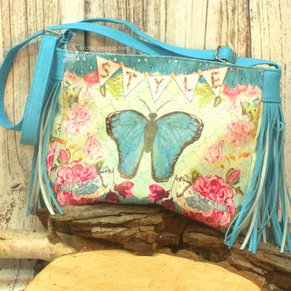 kleine Handtasche mit Schmetterling