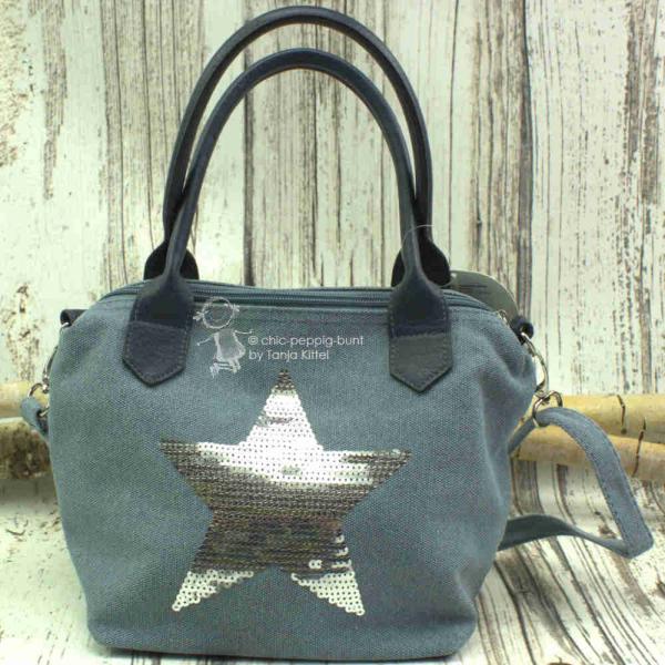 kleine Handtasche in Jeansblau