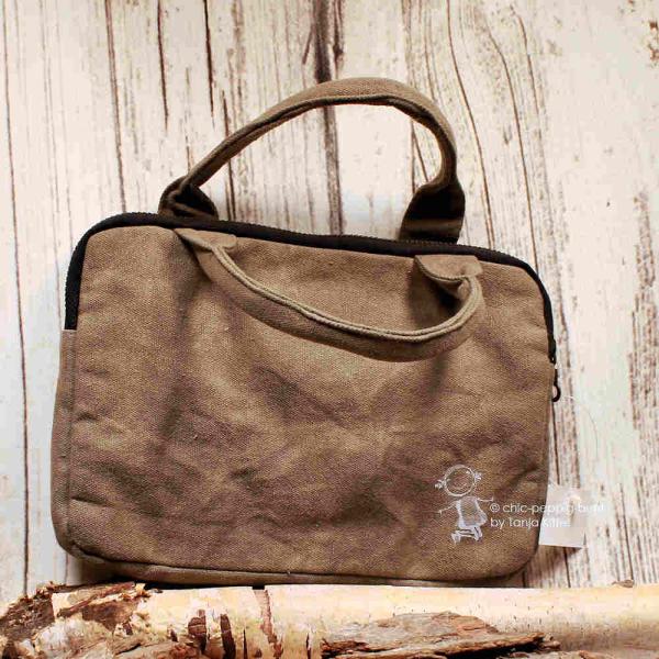 I-Pad-Mini Utensilientasche grau-braun Flagge