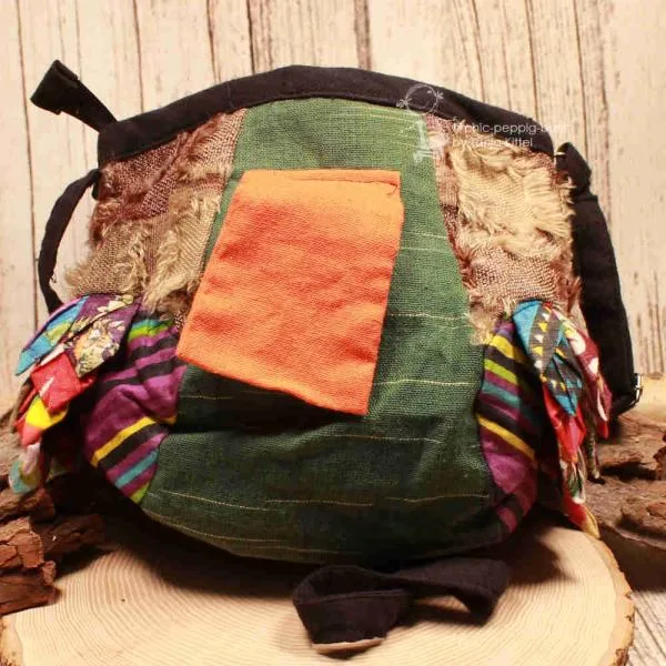 Handtasche in Eulenform grün Schnabel blau - handtasche umhaengetasche eule gesicht schnabel gross gruen