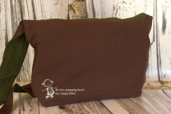 Handtasche in Erdtöne - Motiv Spirale - handtasche olive gr n braun hinten