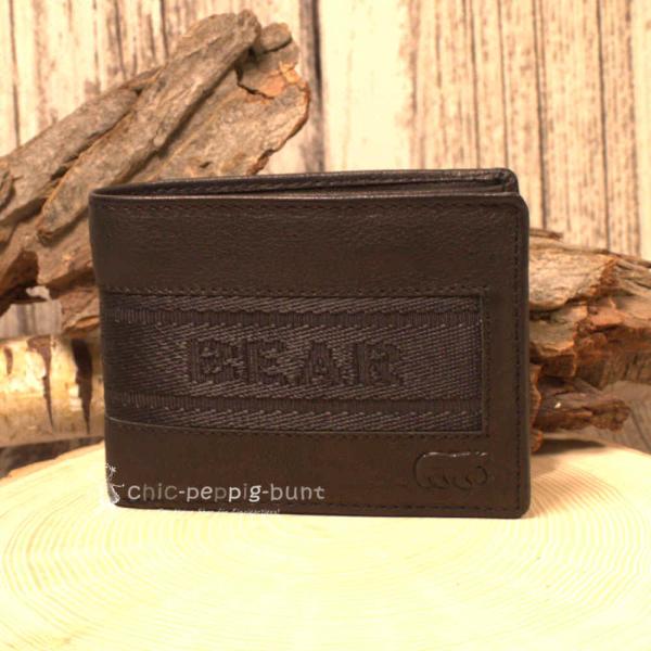 Leder Portemonnaie unisex schwarz Bear geschlossen kompakt Leder Portemonnaie unisex schwarz Bear geschlossen kompakt