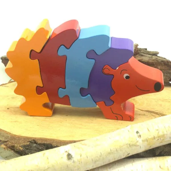 3 D Holz Puzzle Igel mit Zahlen von 1-5