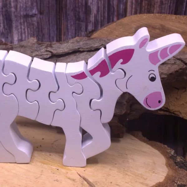 Holz Puzzle pinkes Einhorn
