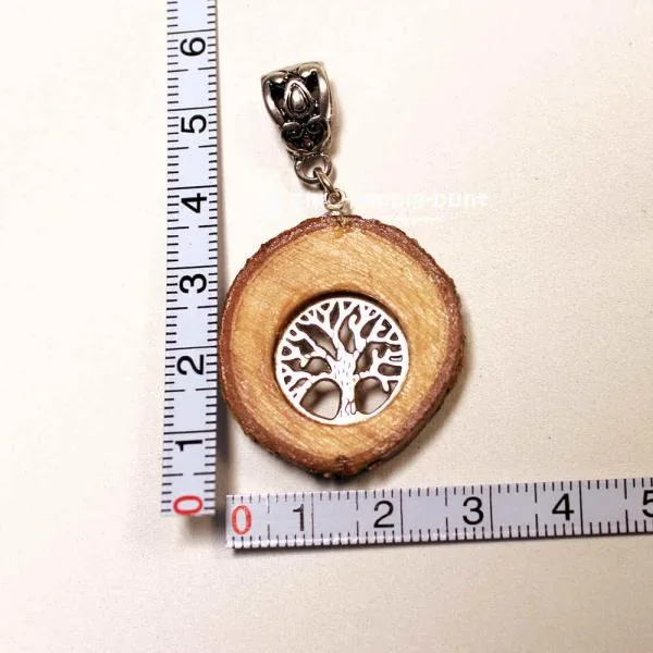 Kettenanhänger Baumscheibe mit Baum des Lebens