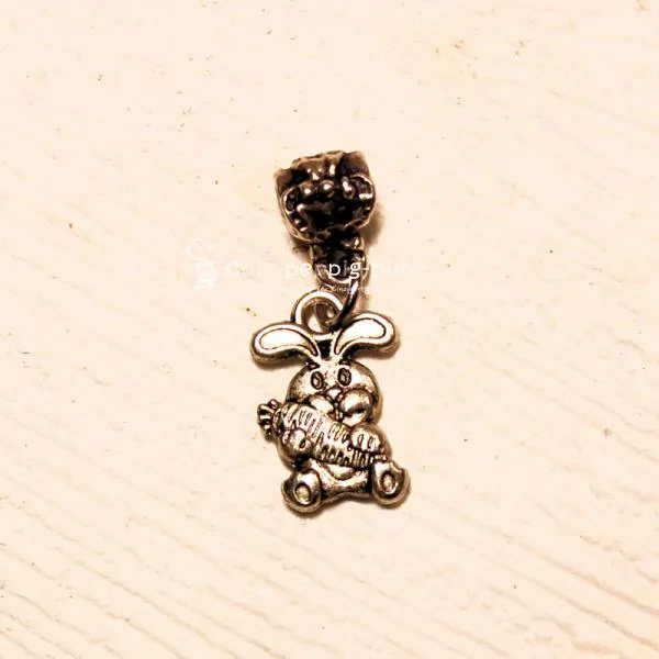 Kettenanhänger mini Hase - Ostern - kettenanhaenger hase modeschmuck versilbert mini ostern
