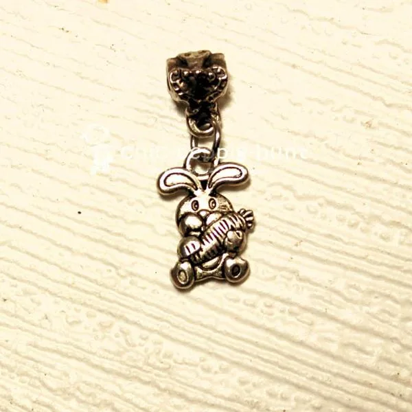 Kettenanhänger mini Hase - Ostern - kettenanhaenger hase modeschmuck versilbert mini ostern