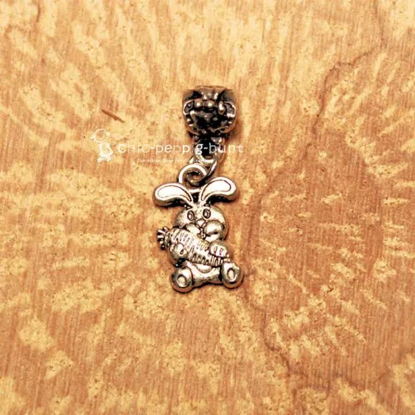 Kettenanhänger mini Hase - Ostern - kettenanhaenger hase modeschmuck versilbert mini ostern