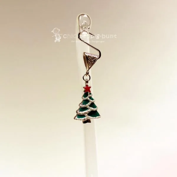 Kettenanhänger versilbert Weihnachten Christbaum grün emailliert - kettenanhaenger modeschmuck weihnachten baum gruen klein