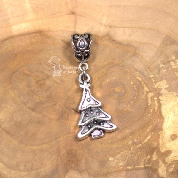 Kettenanhänger versilbert Weihnachten Christbaum