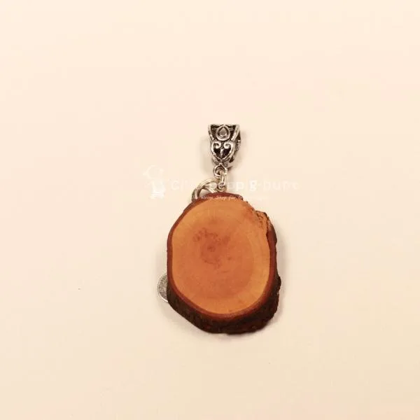Kettenanhänger Weihnachten Holzscheibe mit Nikolausstrumpf - kettenanhaenger modeschmuck weihnachten holz scheibe socke