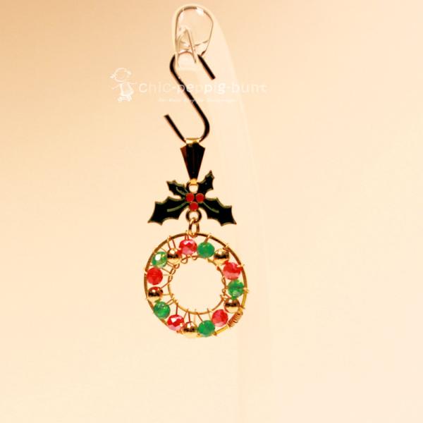 Kettenanhänger vergoldet Weihnachtskranz