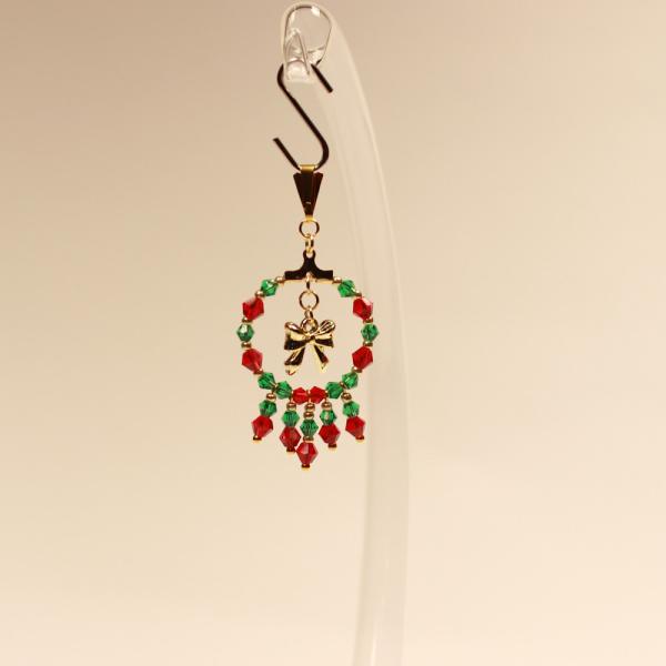 Kettenanhänger vergoldet Weihnachtskranz mit schleife