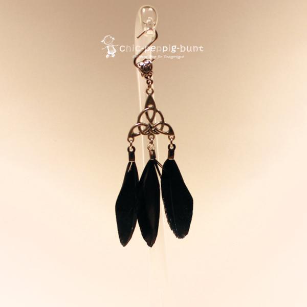 Kettenanhänger Traumfänger Feder schwarz