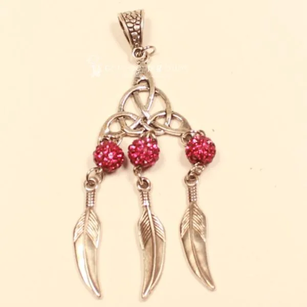 Kettenanhänger Traumfänger Metall versilbert Feder Strass Perle - kettenanhaenger traumfaenger metall versilbert strass perlen altrosa fluegel