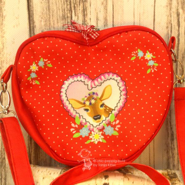 Kinderhandtasche Herz mit Bambi