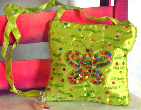 Kinder Handtasche mit aufgenähten Glitzersteinen Kinder Handtasche mit aufgenähten Glitzersteinen