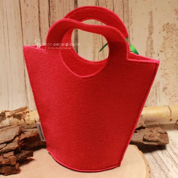 Kindertasche Filz handgenäht pink kleine Fee - kindertasche geschenktasche pink klein fee