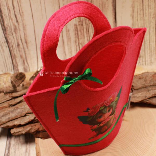 Kindertasche Filz handgenäht pink kleine Fee