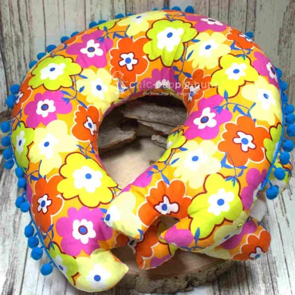Nackenkissen grosse Blumen bunt Monster Gesicht - kissen nackenkissen monster bunt blumen