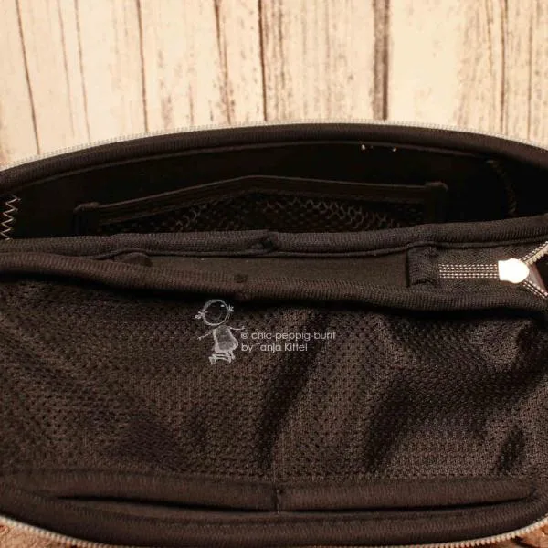 Kosmetiktasche Neopren VW T1 Bus rot - schwarz - kulturtasche bulli vw t1 bus volkswagen