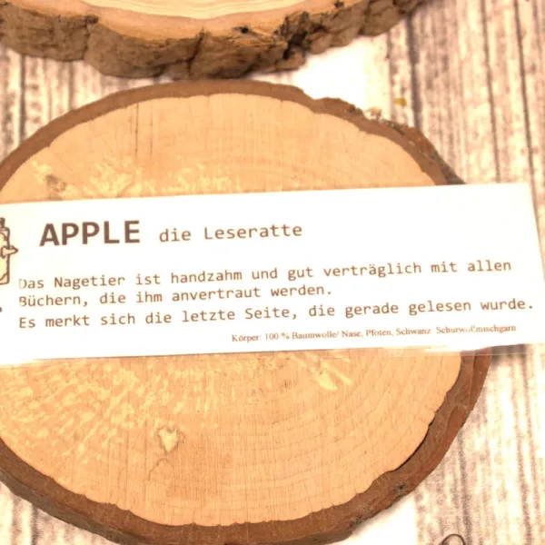 Lesezeichen Leseratte Apple hellgrün gehäkelt - lesezeichen gehäkelt maus apple gruen handmade