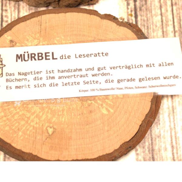 Lesezeichen Leseratte Mürbel rot gehäkelt