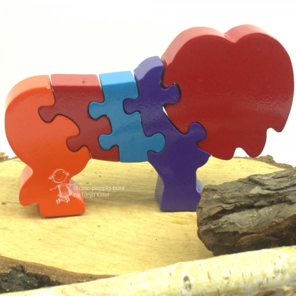 3 D Holz Puzzle Löwe mit Zahlen von 1-5