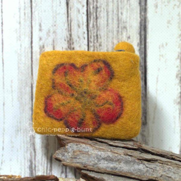 Mäppchen mini Filz mit Blumen Motiv