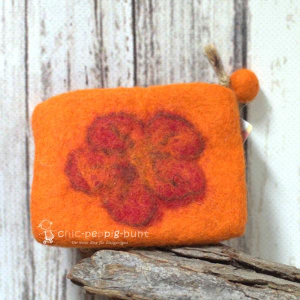 Mäppchen mini Filz mit Blumen Motiv