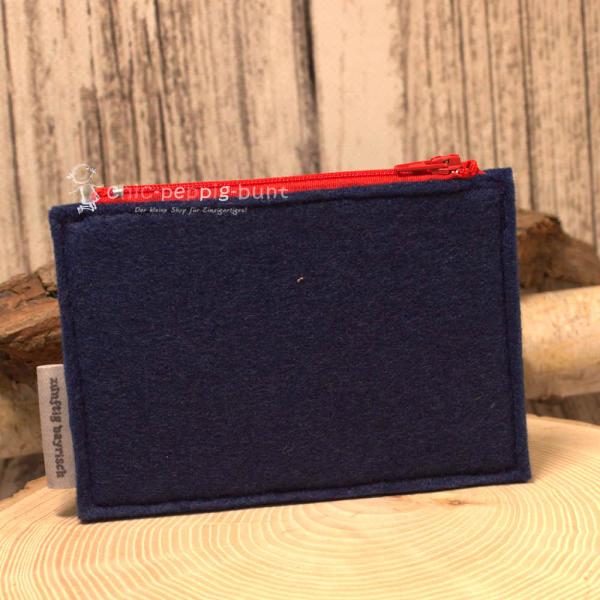 Mäppchen mit Reißverschluss Filz in blau Mäppchen mit Reißverschluss Filz in blau
