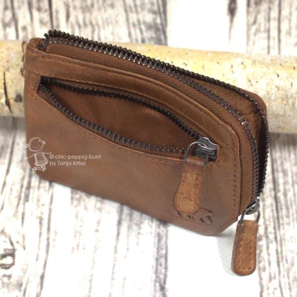 Leder Schlüsselmäppchen braun Leder Schlüsselmäppchen braun