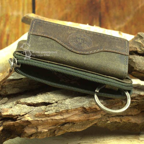 Leder Schlüsselmäppchen olive Leder Schlüsselmäppchen olive